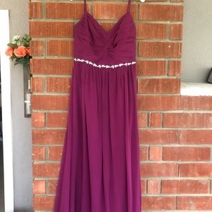 David’s Bridal bridesmaid dress in Sangria